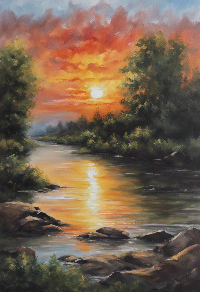 Calm Sea Sunset an Original Oil in full color buy on 24x18x1 canvas