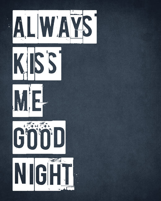  Wall Stickers Always Kiss Me Goodnight Wall Decal Word Wall Art  Sticker Home Decor for Bedroom Living-Room 26 X 18.11 in (Black) : Tools &  Home Improvement