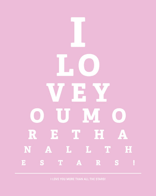 Eye Chart I Love You Poster