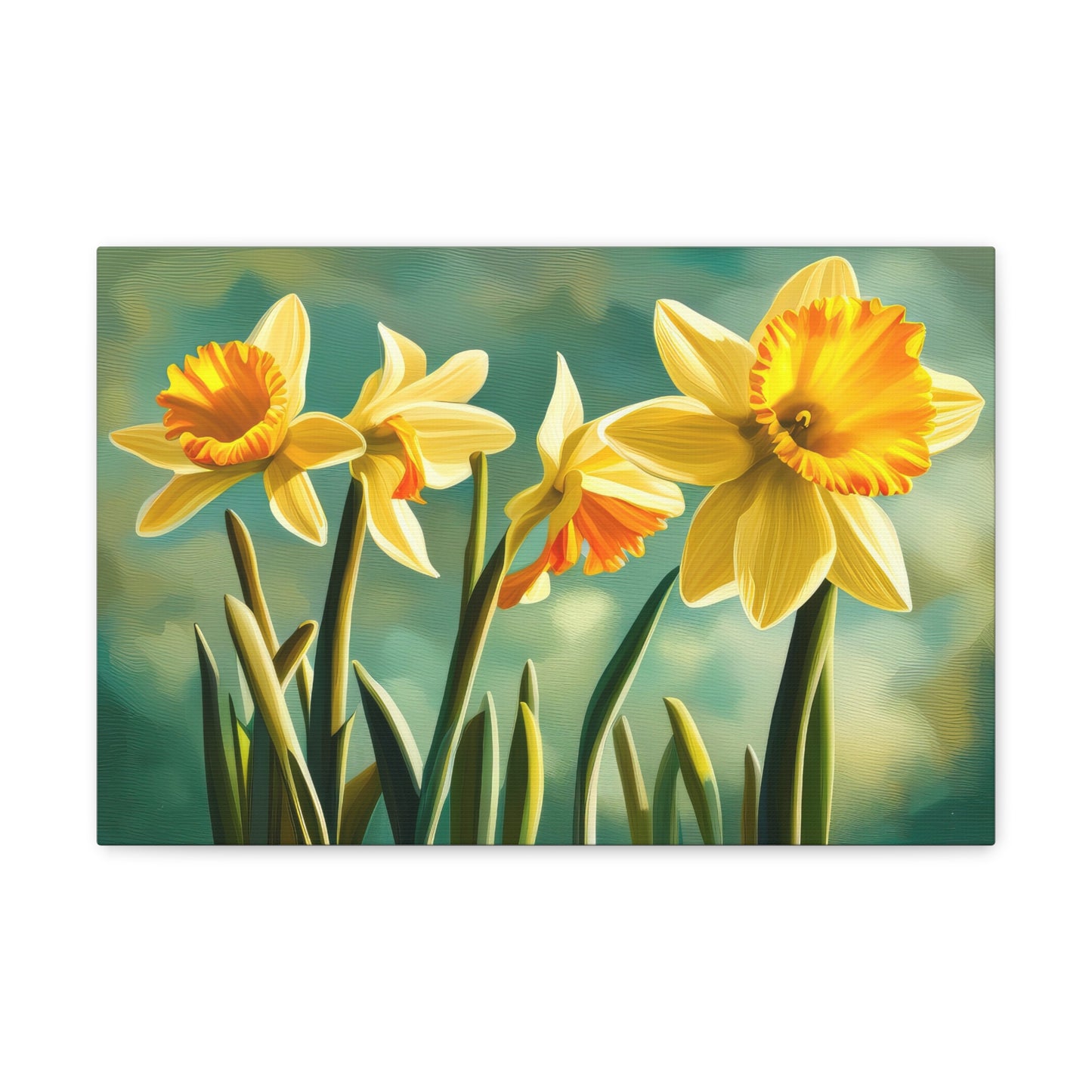 Yellow Daffodils Composition Digital Painting Canvas Print