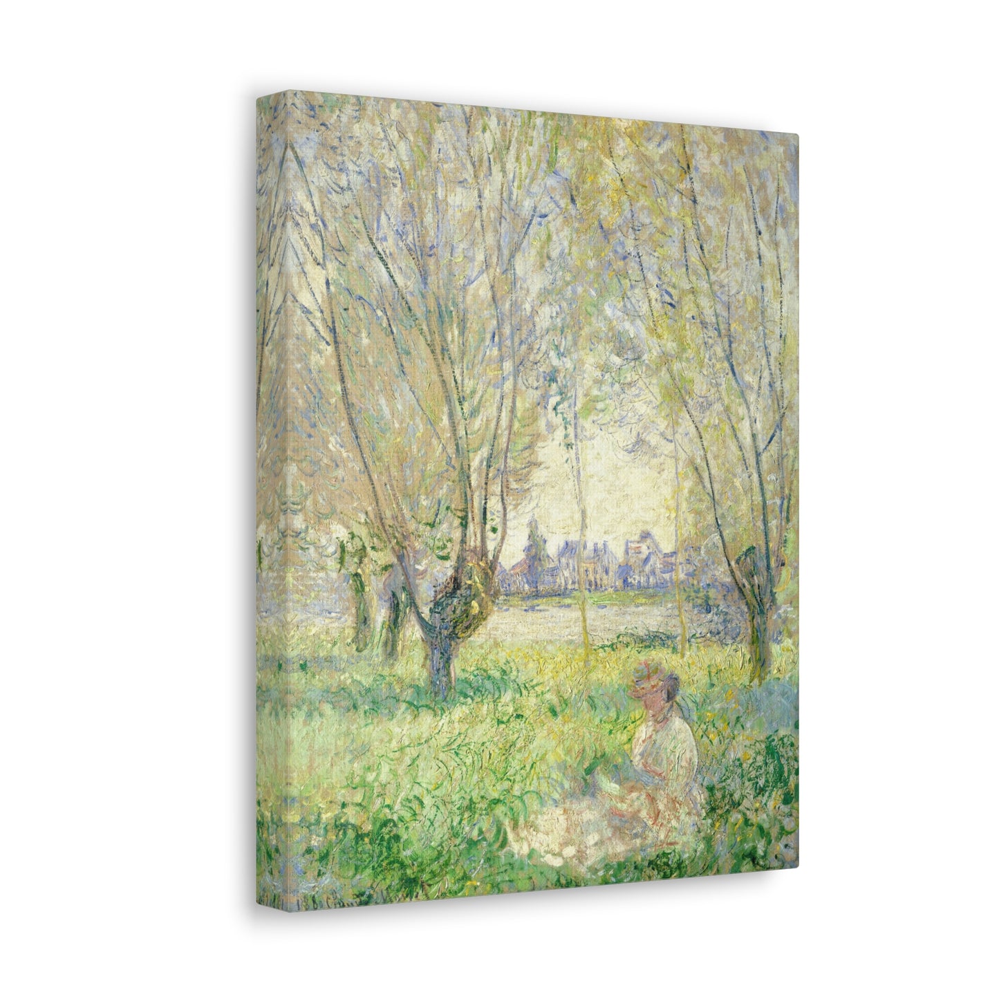 Woman Seated under the Willows by Claude Monet Canvas Print