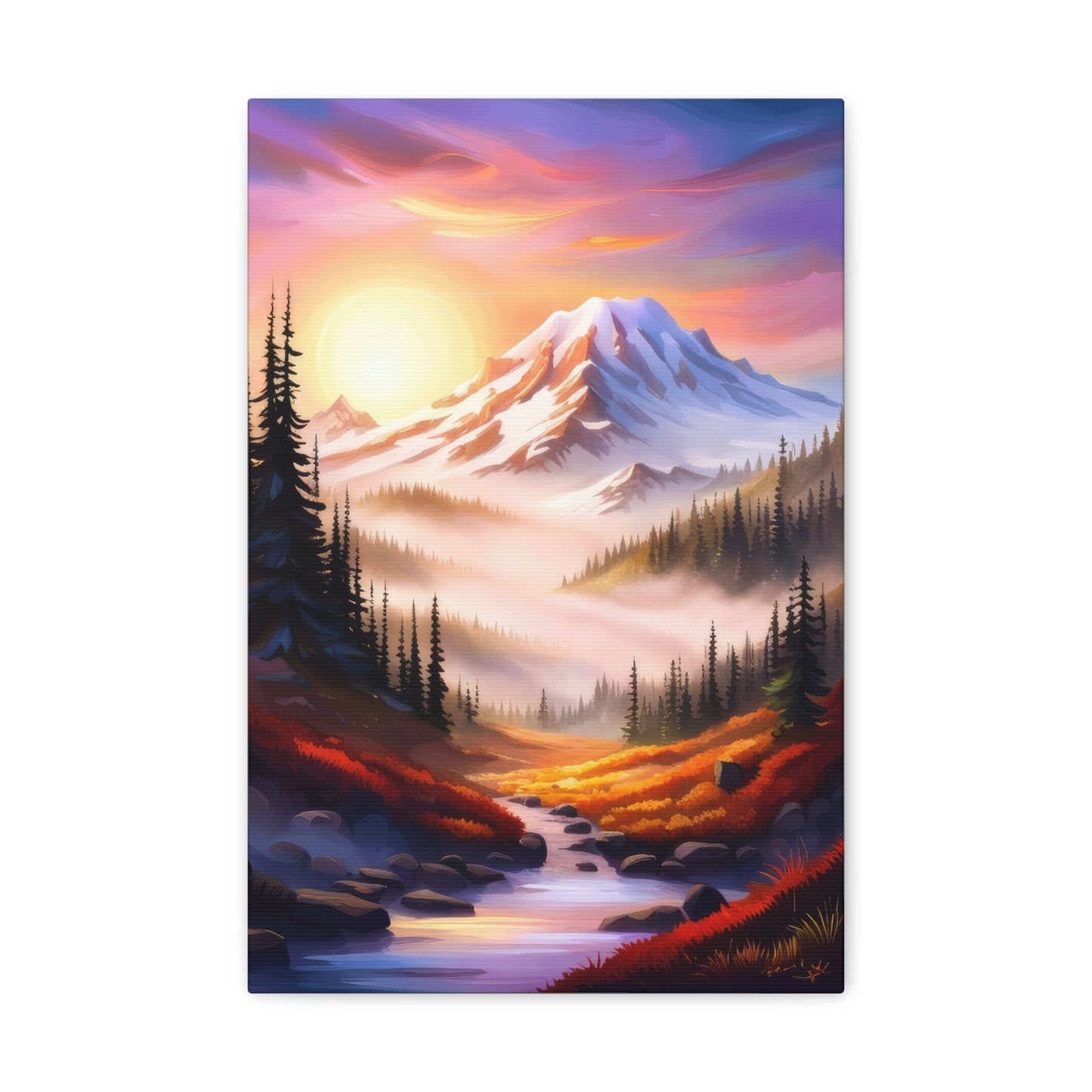 Mount Rainier Scenic Landscape Digital Painting II Canvas Print