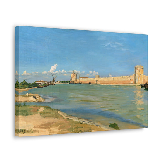 The Western Ramparts at Aigues-Mortes by Frederic Bazille Canvas Print