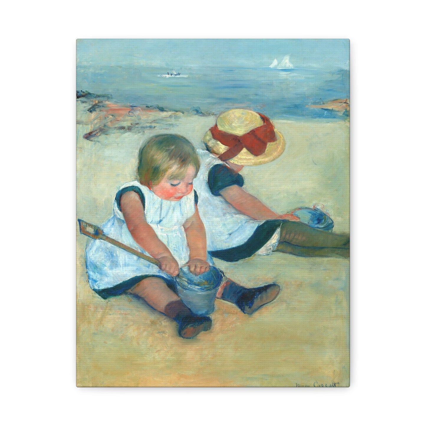 Children Playing on the Beach by Mary Cassatt Canvas Print