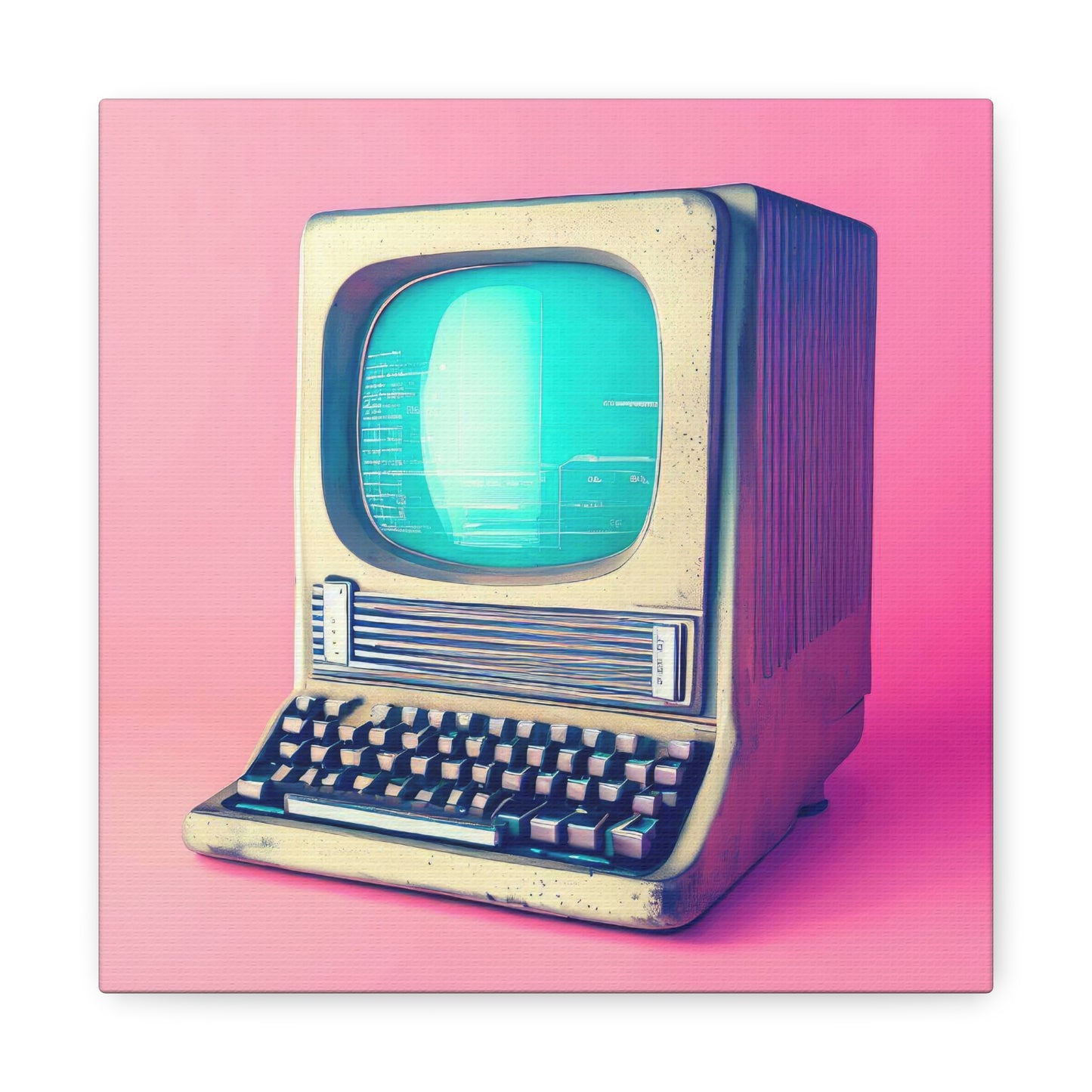 Vintage Computer and Monitor Digital Art I Canvas Print