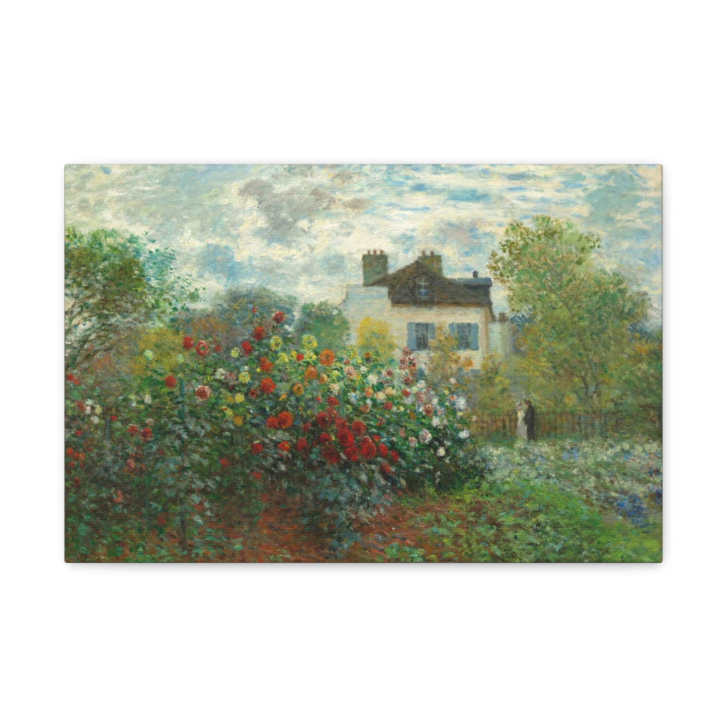 The Artist's Garden in Argenteuil (A Corner of the Garden with Dahlias) by Claude Monet Canvas Print