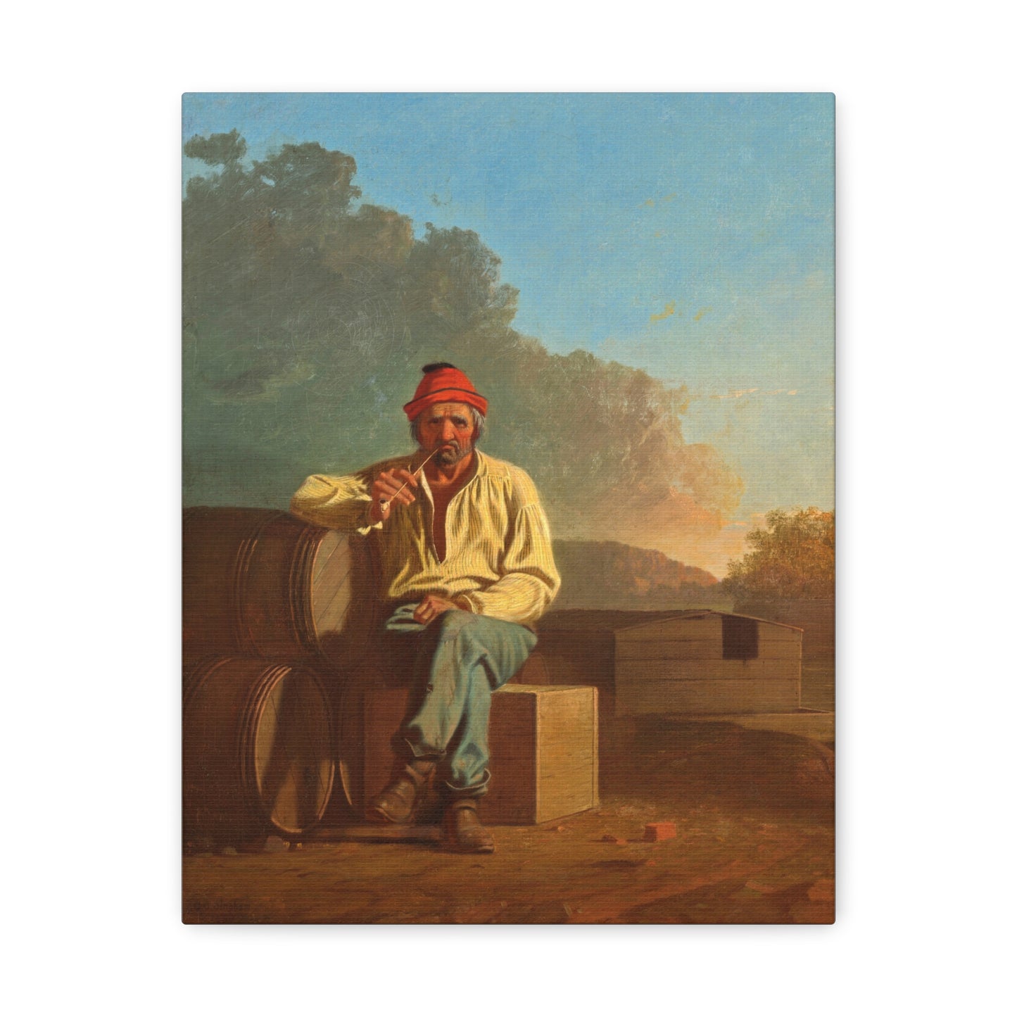 Mississippi Boatman by George Caleb Bingham Canvas Print