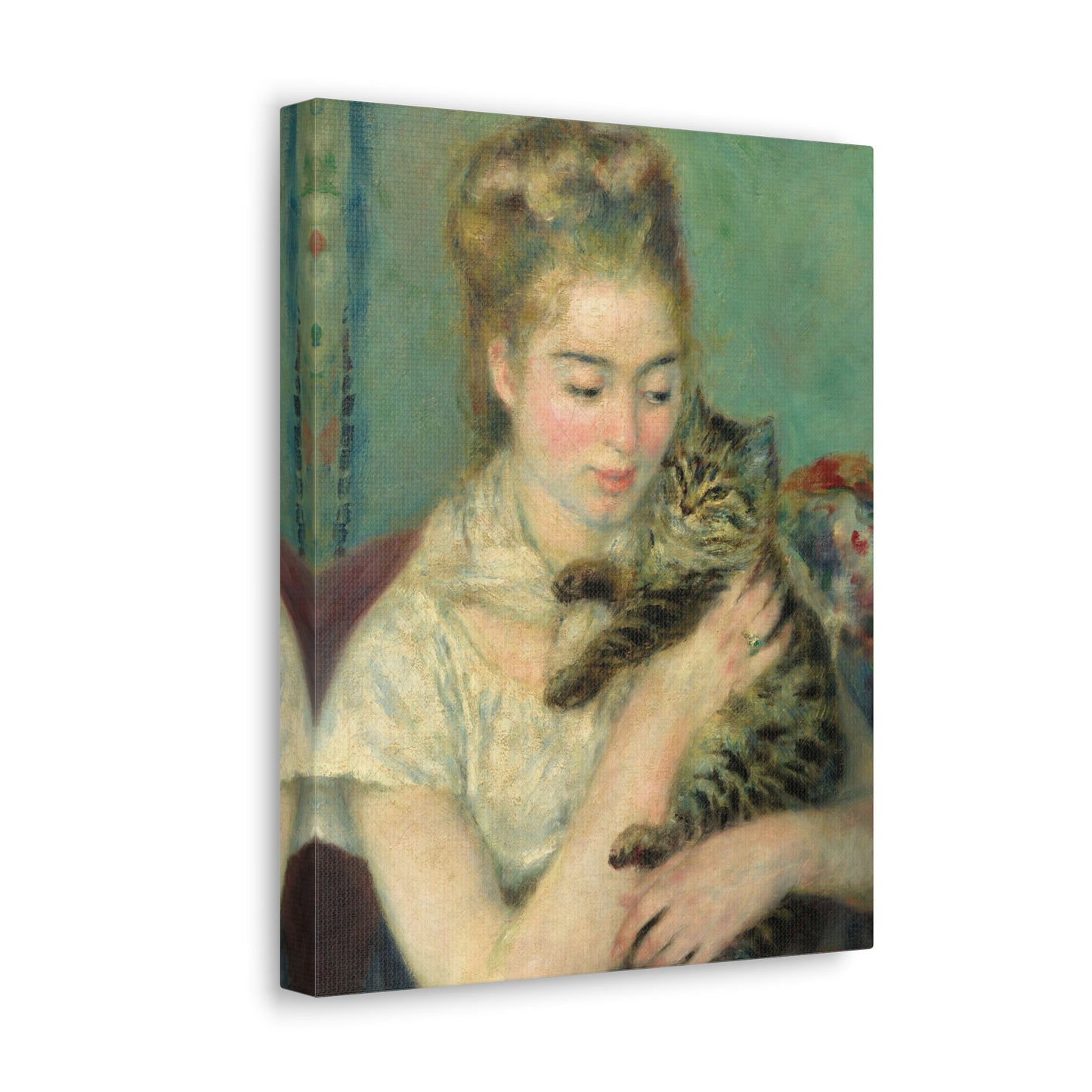 Woman with a Cat by Auguste Renoir Canvas Print