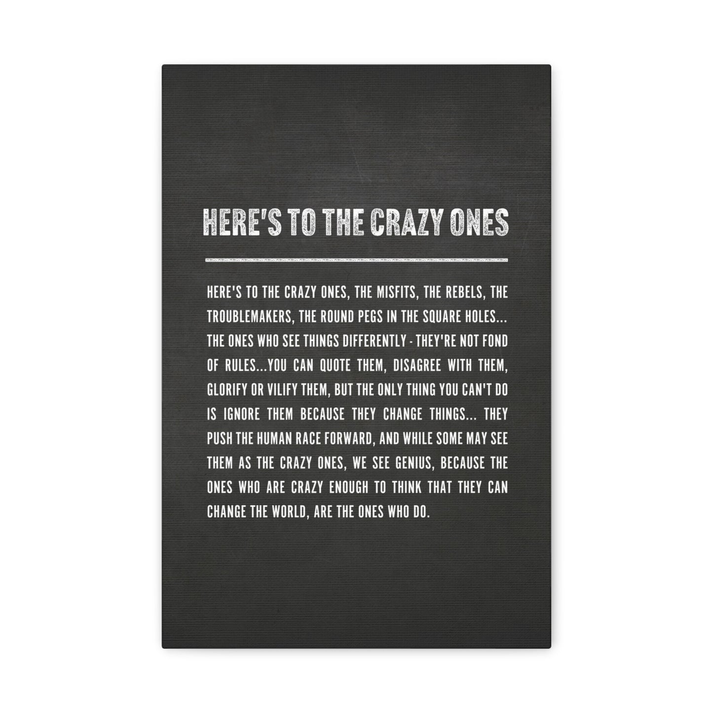 Here's to The Crazy Ones Office Motivational Canvas Print