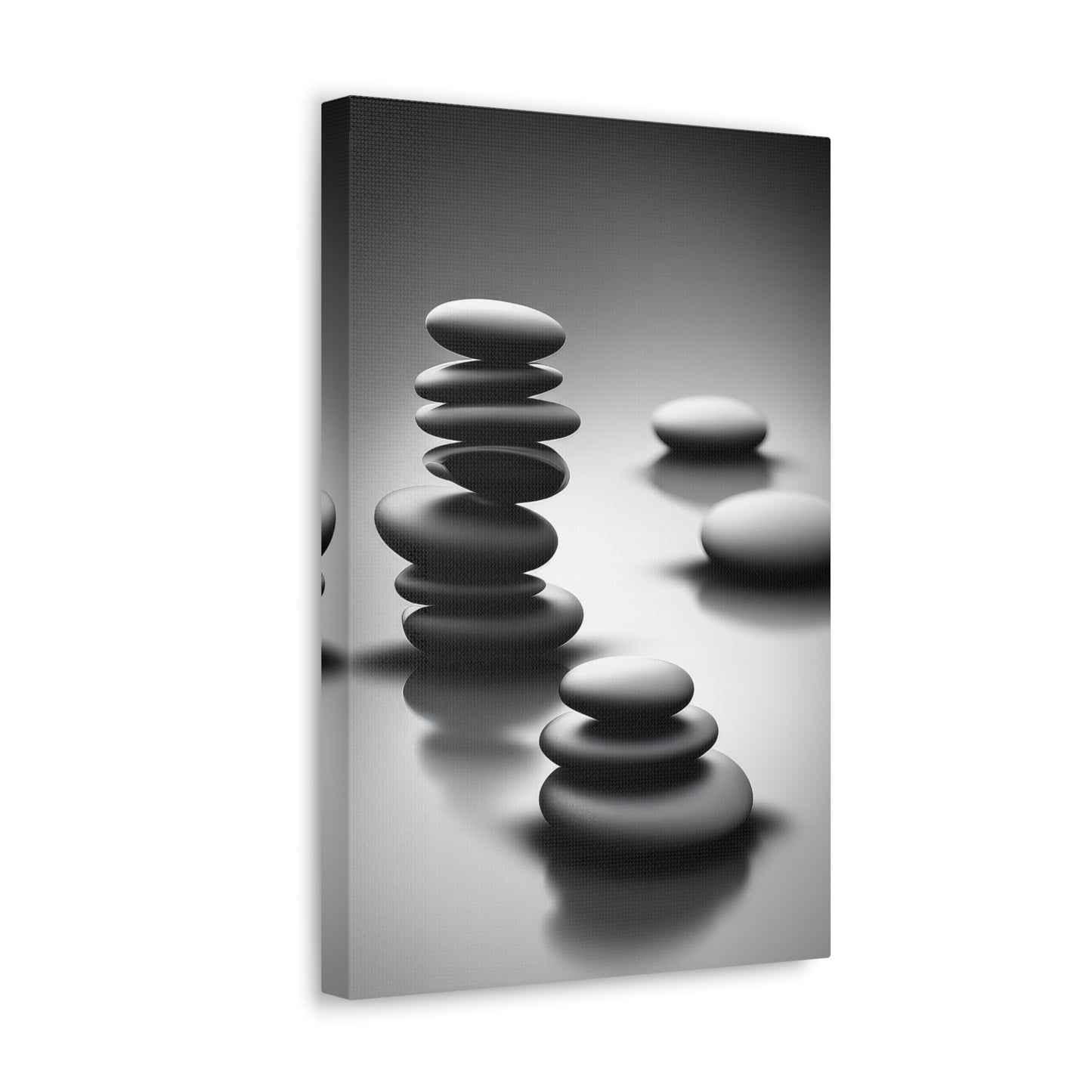 Zen Stones Black and White Photo Canvas Print