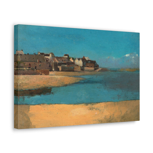 Village by the Sea in Brittany by Odilon Redon Canvas Print