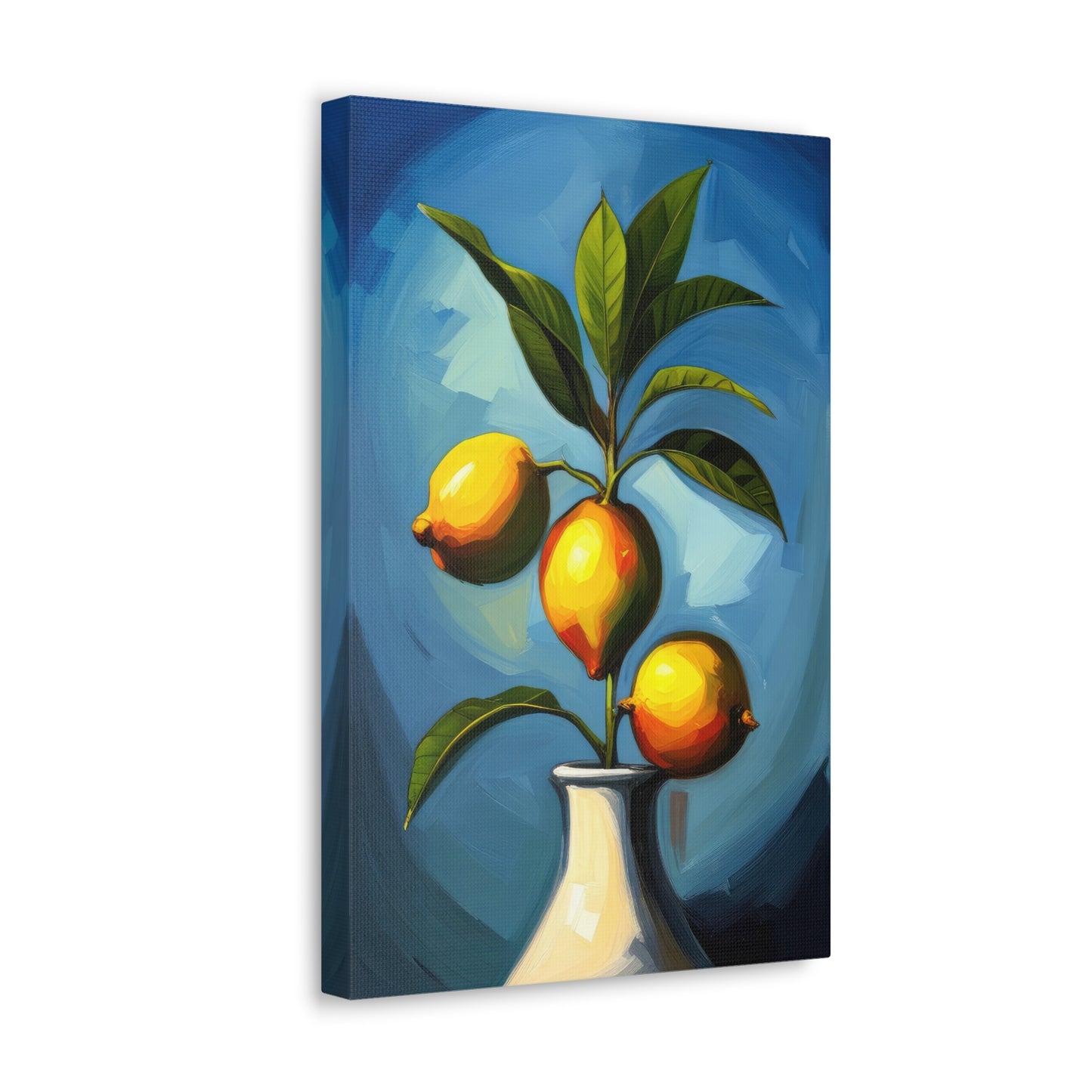 Lemons in A Vase Oil Painting Canvas Print