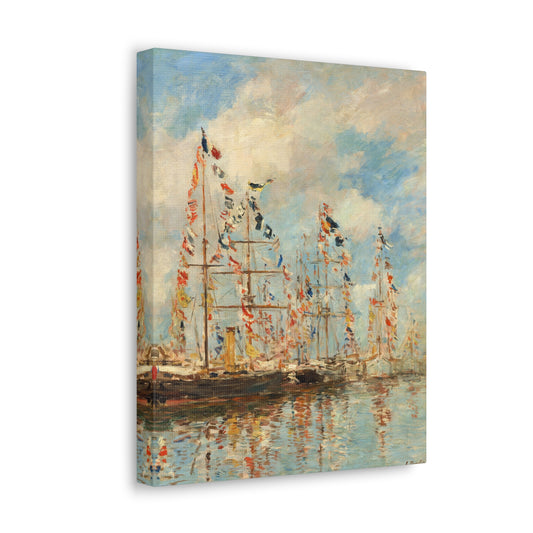 Yacht Basin at Trouville-Deauville by Eugene Boudin Canvas Print