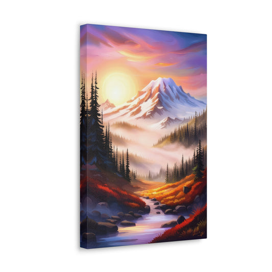 Mount Rainier Scenic Landscape Digital Painting II Canvas Print