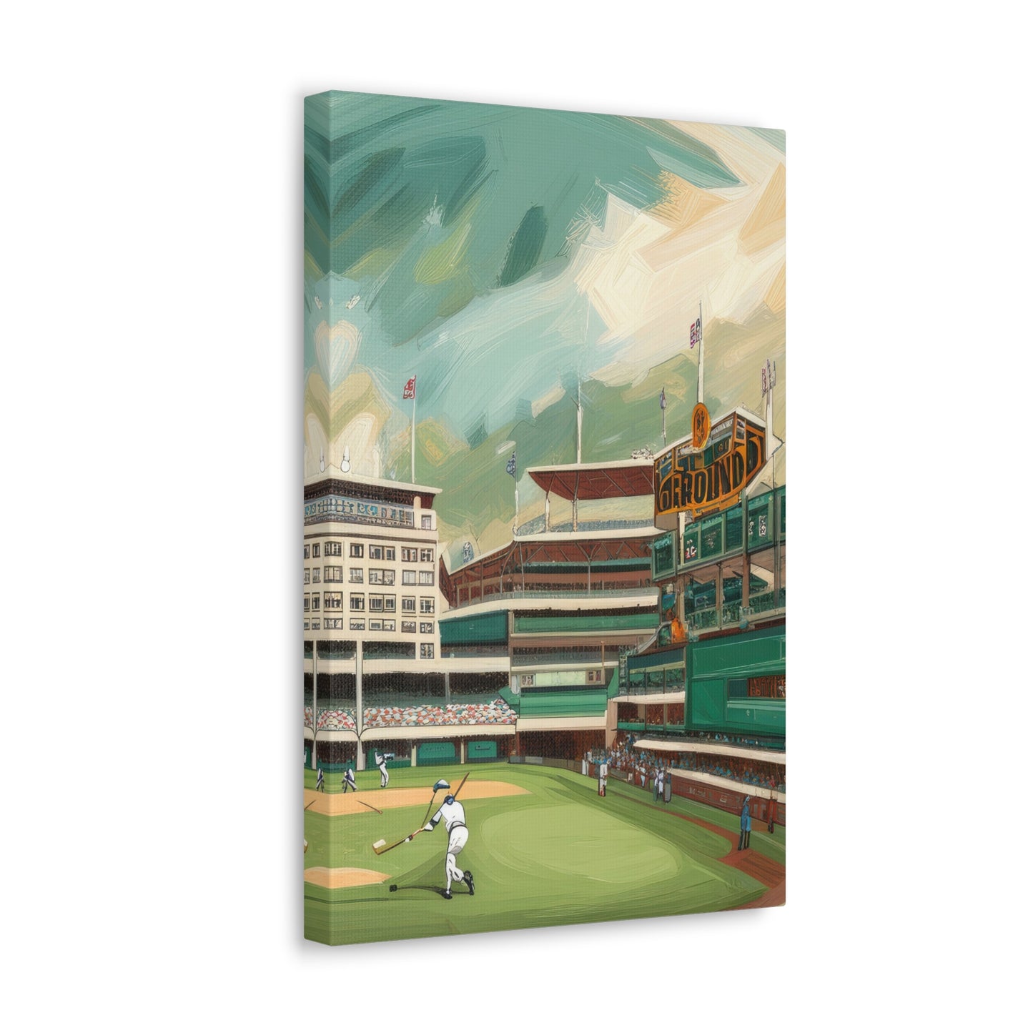 Baseball Game at The Polo Grounds Oil Painting II Canvas Print