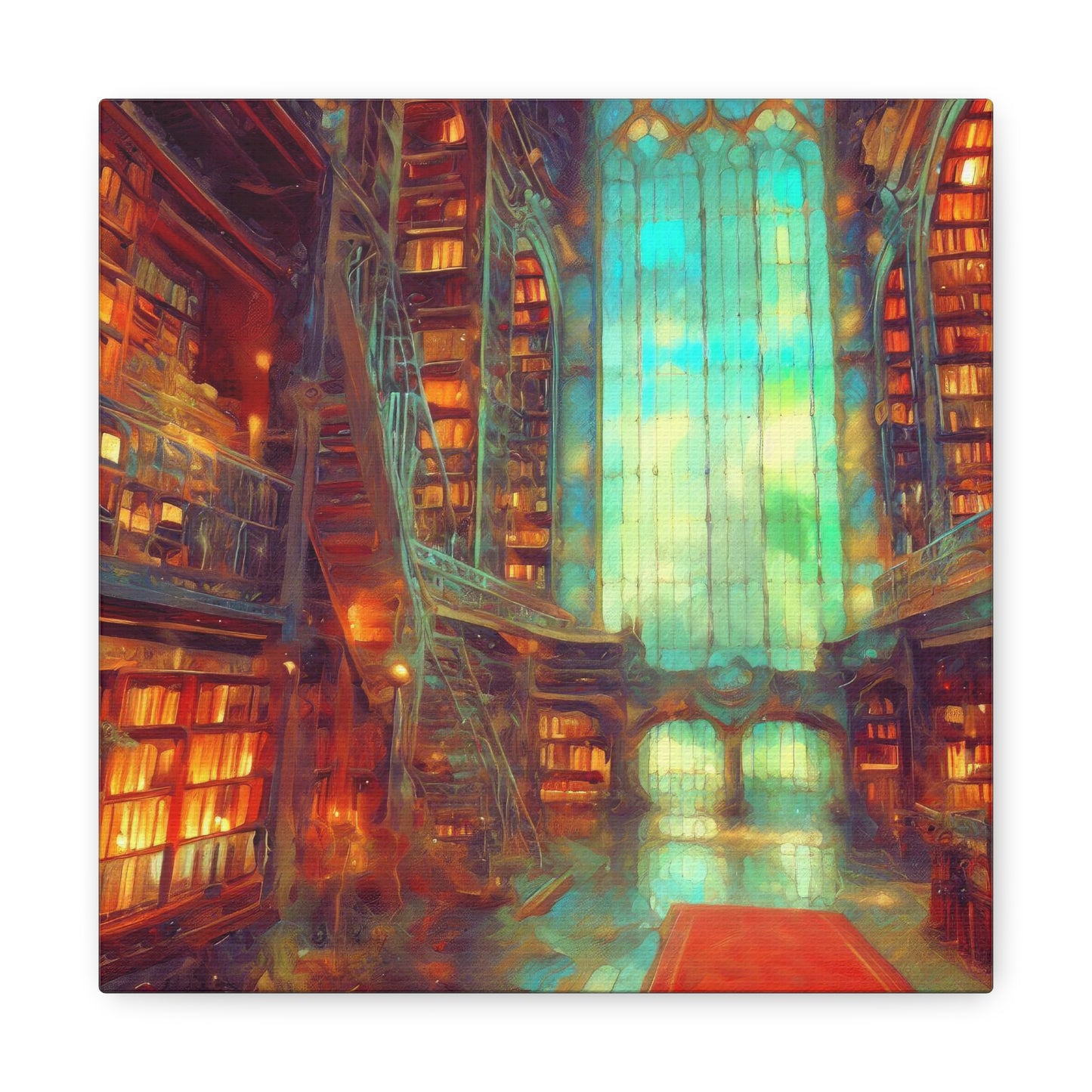 Fantasy Library Abstract Painting Canvas Print