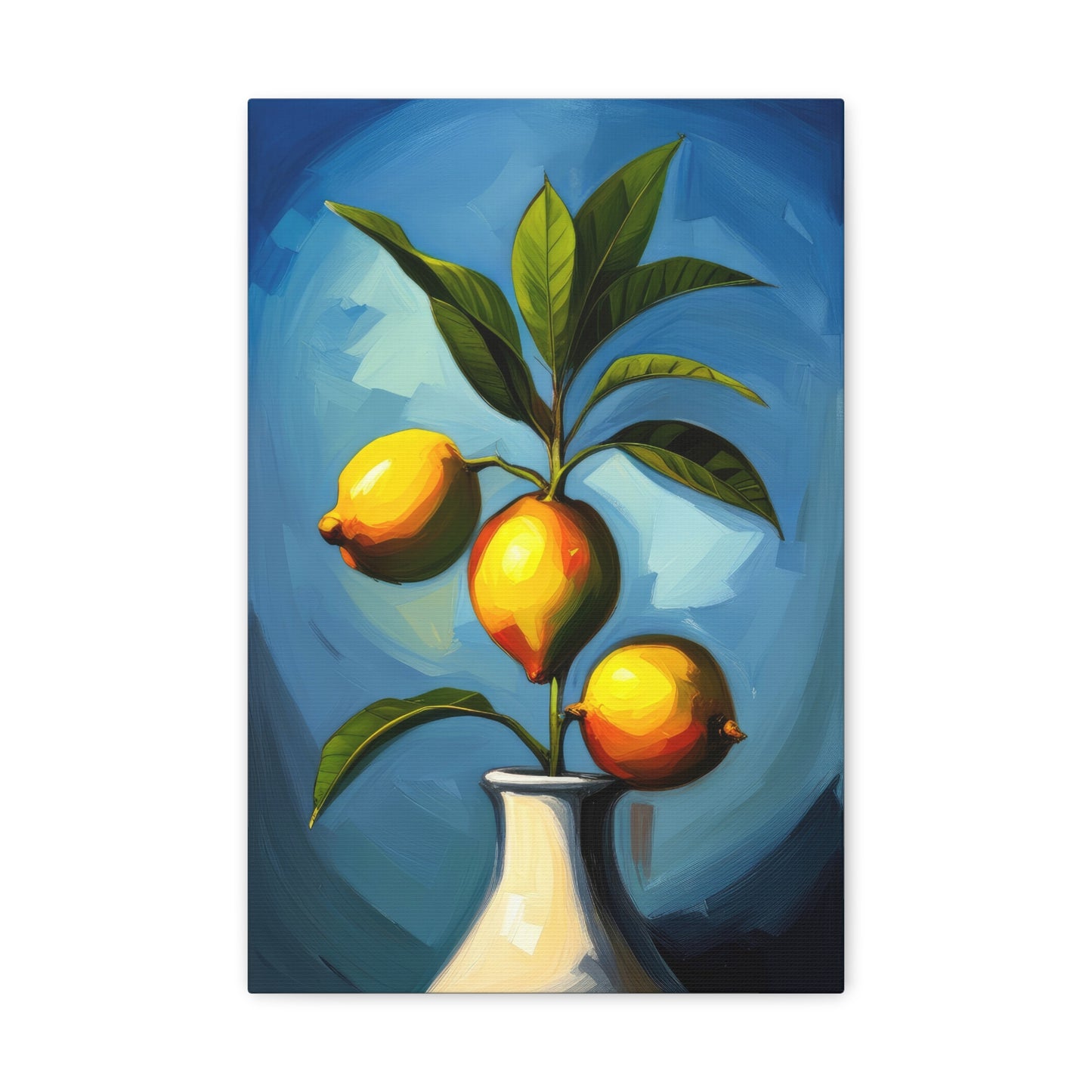 Lemons in A Vase Oil Painting Canvas Print