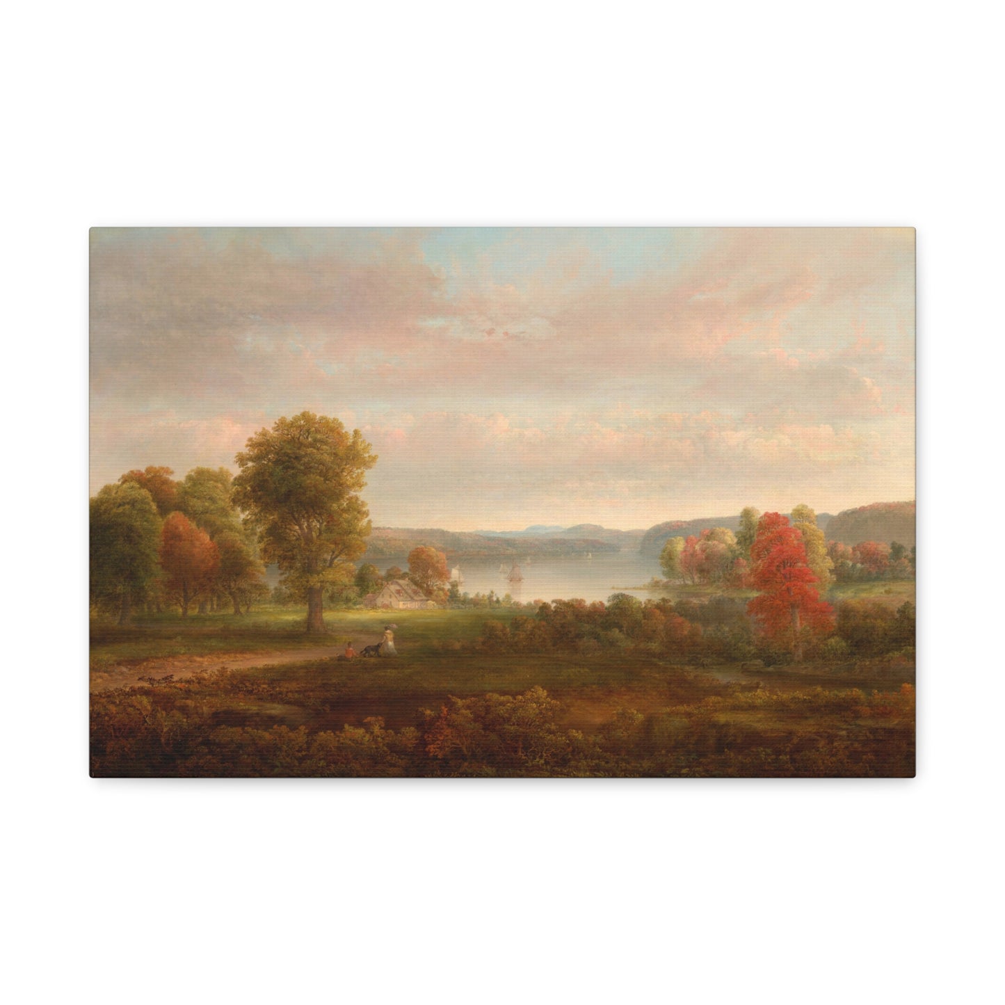 View on the Hudson in Autumn by Thomas Doughty Canvas Print