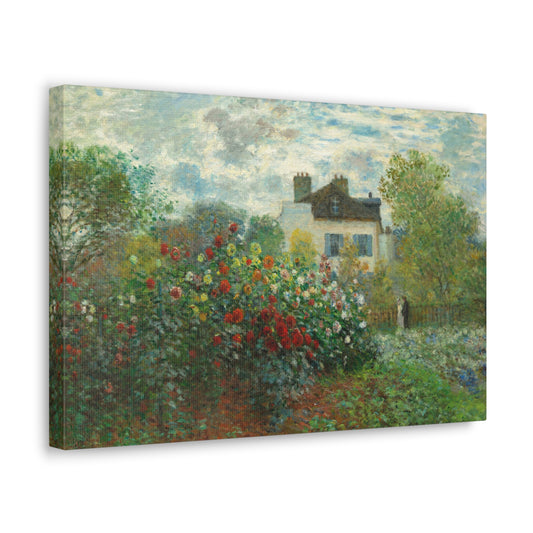 The Artist's Garden in Argenteuil (A Corner of the Garden with Dahlias) by Claude Monet Canvas Print