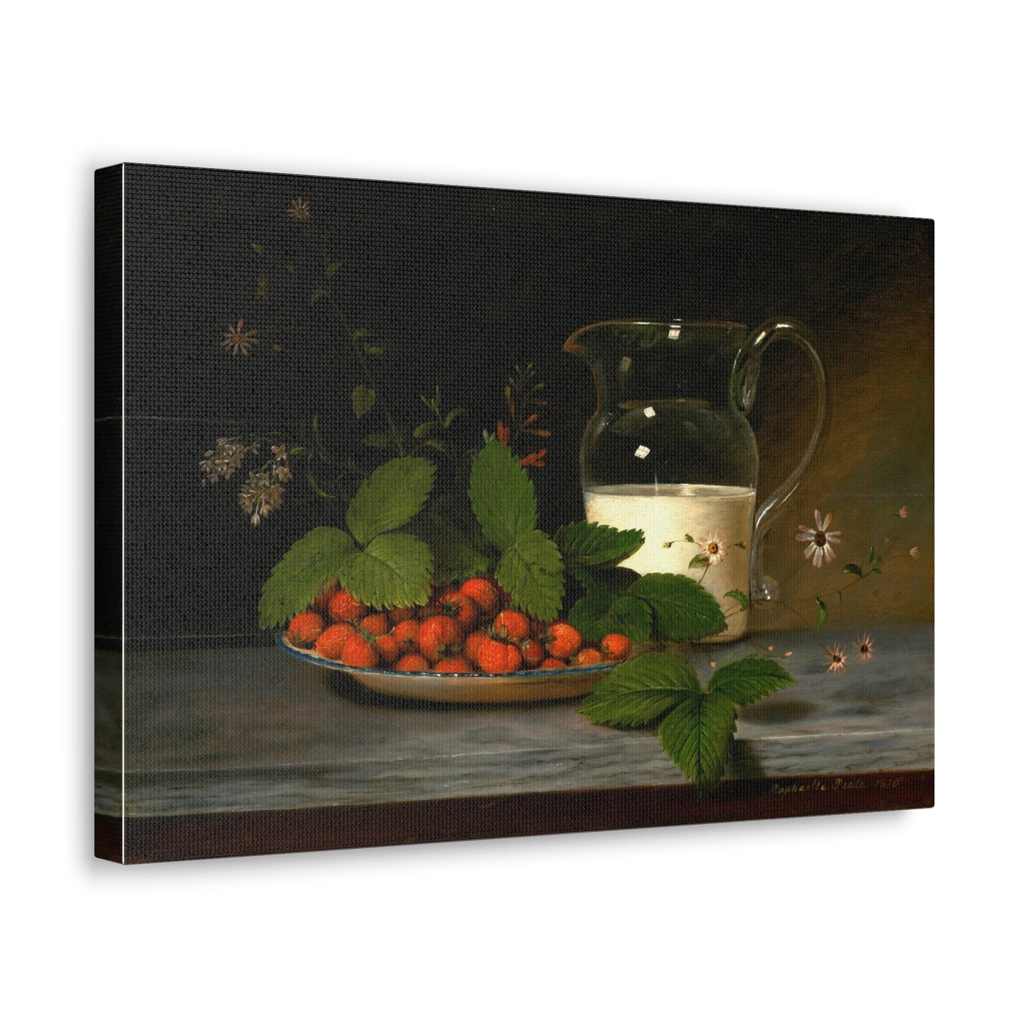 Strawberries and Cream by Raphaelle Peale Canvas Print