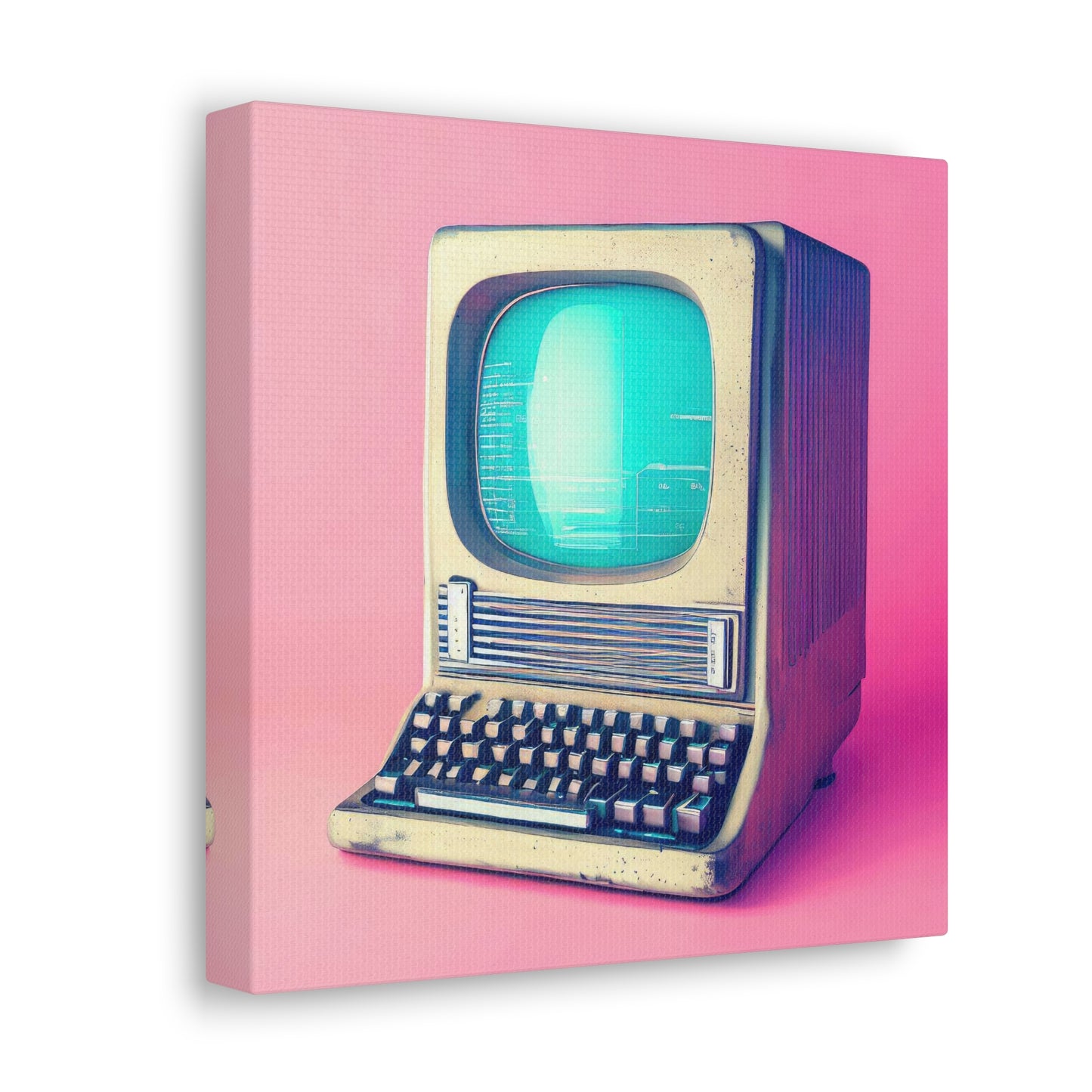 Vintage Computer and Monitor Digital Art I Canvas Print