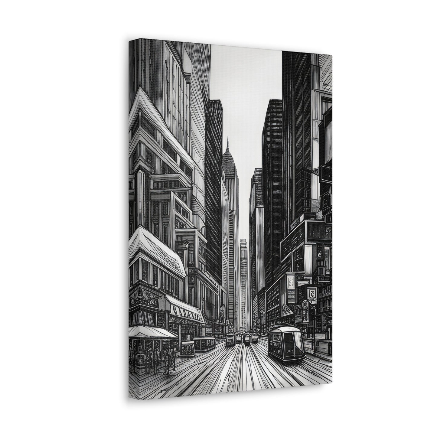 New York City Pen and Ink Drawing Canvas Print