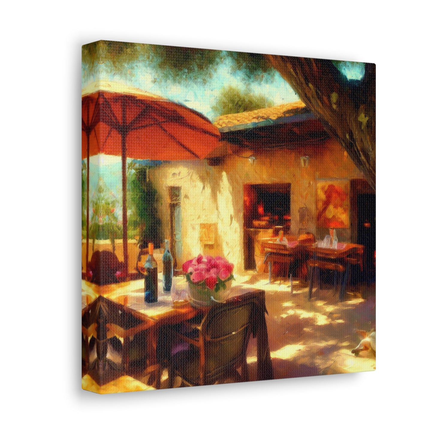 Italian Cafe Terrace Painting I Canvas Print