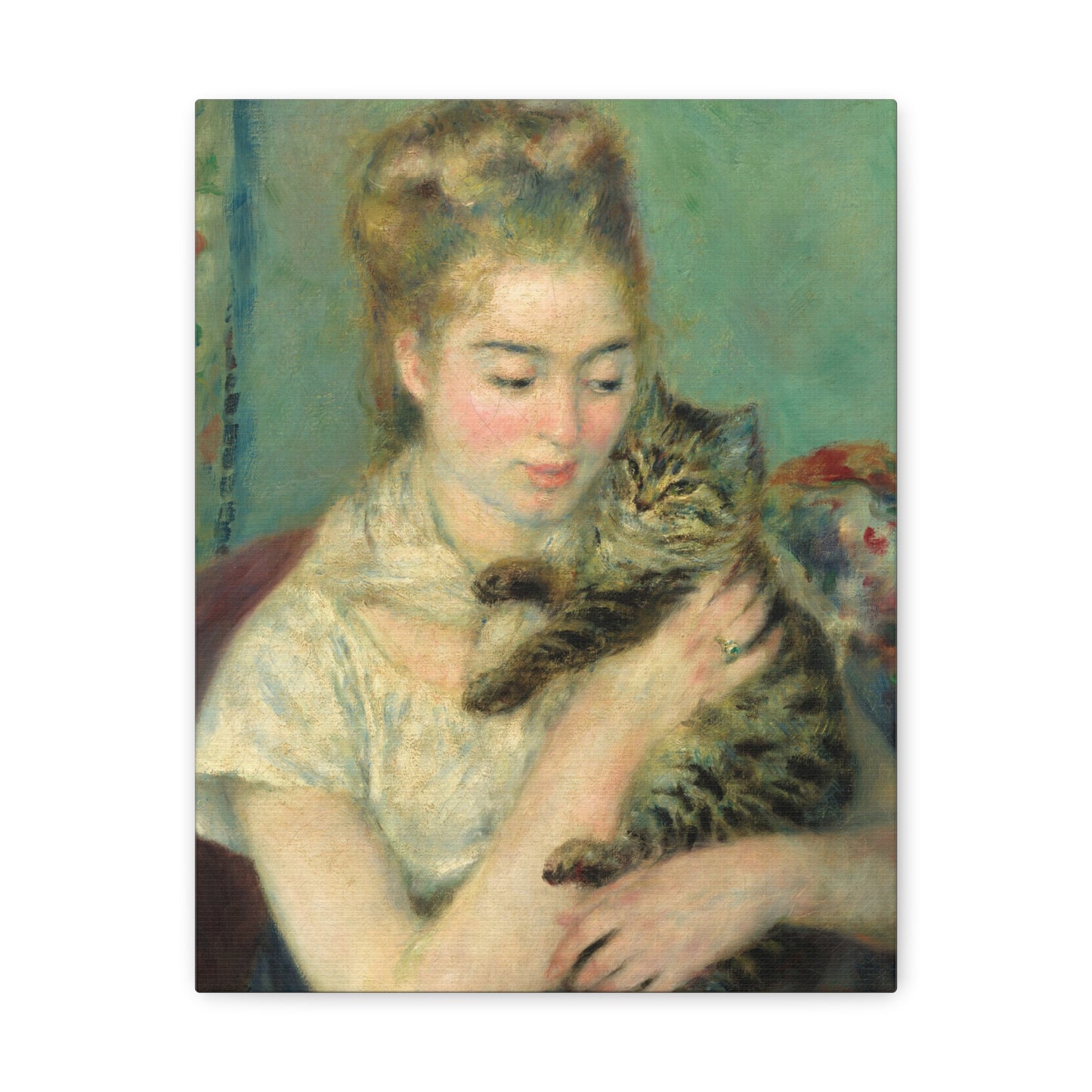 Woman with a Cat by Auguste Renoir Canvas Print