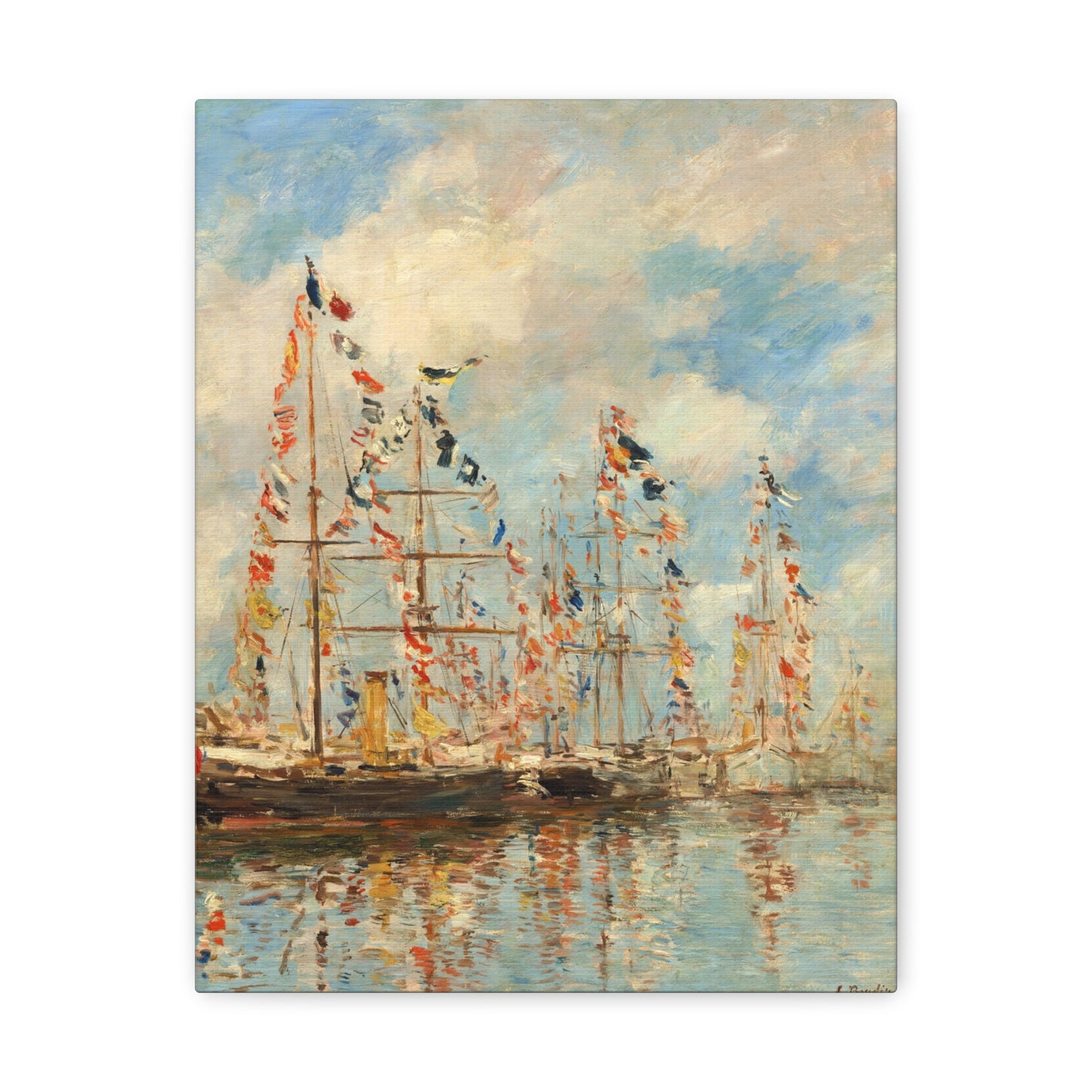 Yacht Basin at Trouville-Deauville by Eugene Boudin Canvas Print