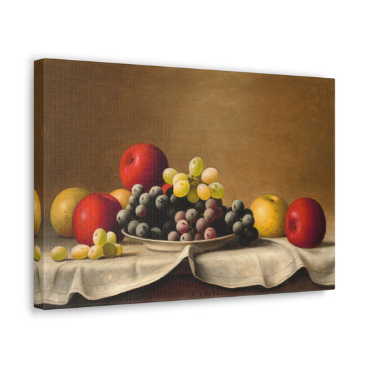 Still Life, Apples, Grapes by Barton Stone Hays Canvas Print