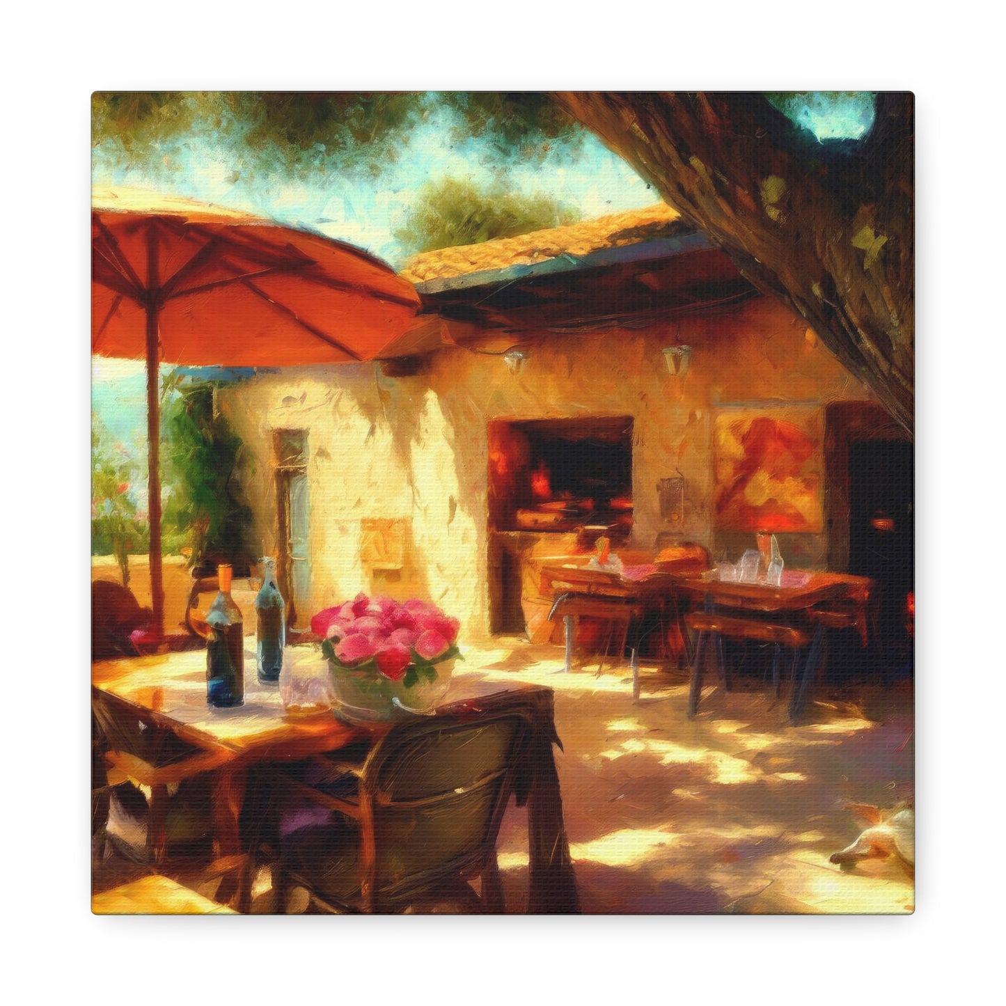 Italian Cafe Terrace Painting I Canvas Print