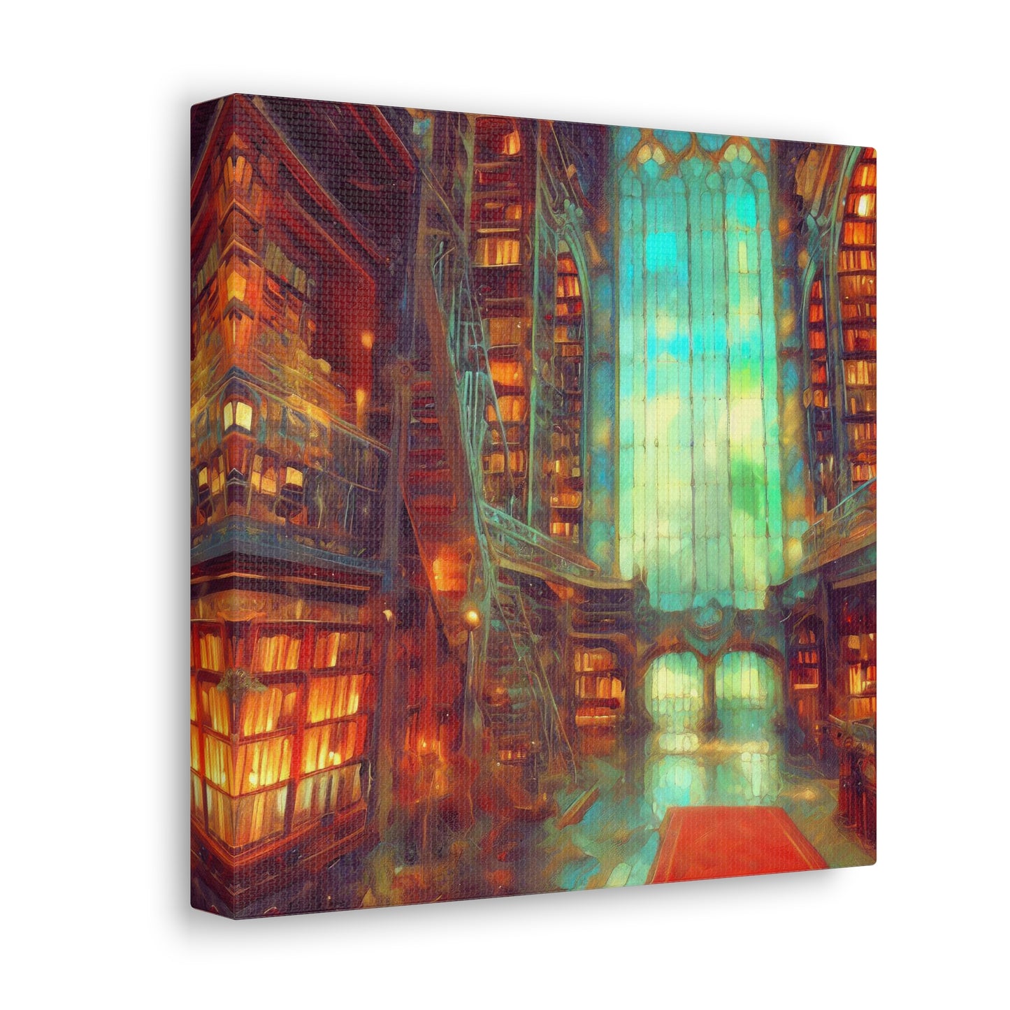 Fantasy Library Abstract Painting Canvas Print