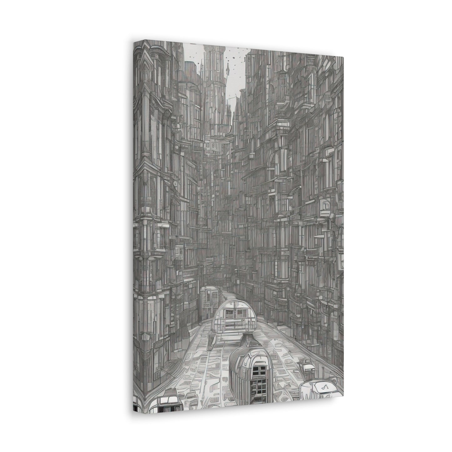 Abstract Cityscape in Pencil Canvas Print