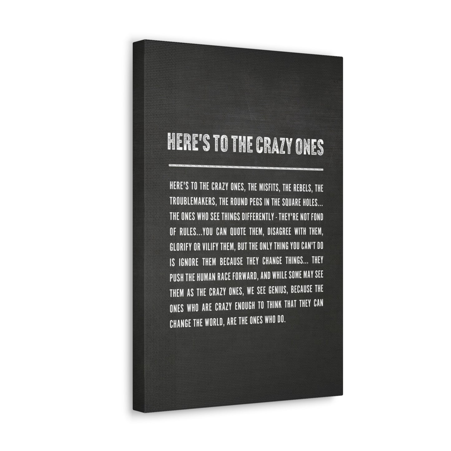 Here's to The Crazy Ones Office Motivational Canvas Print