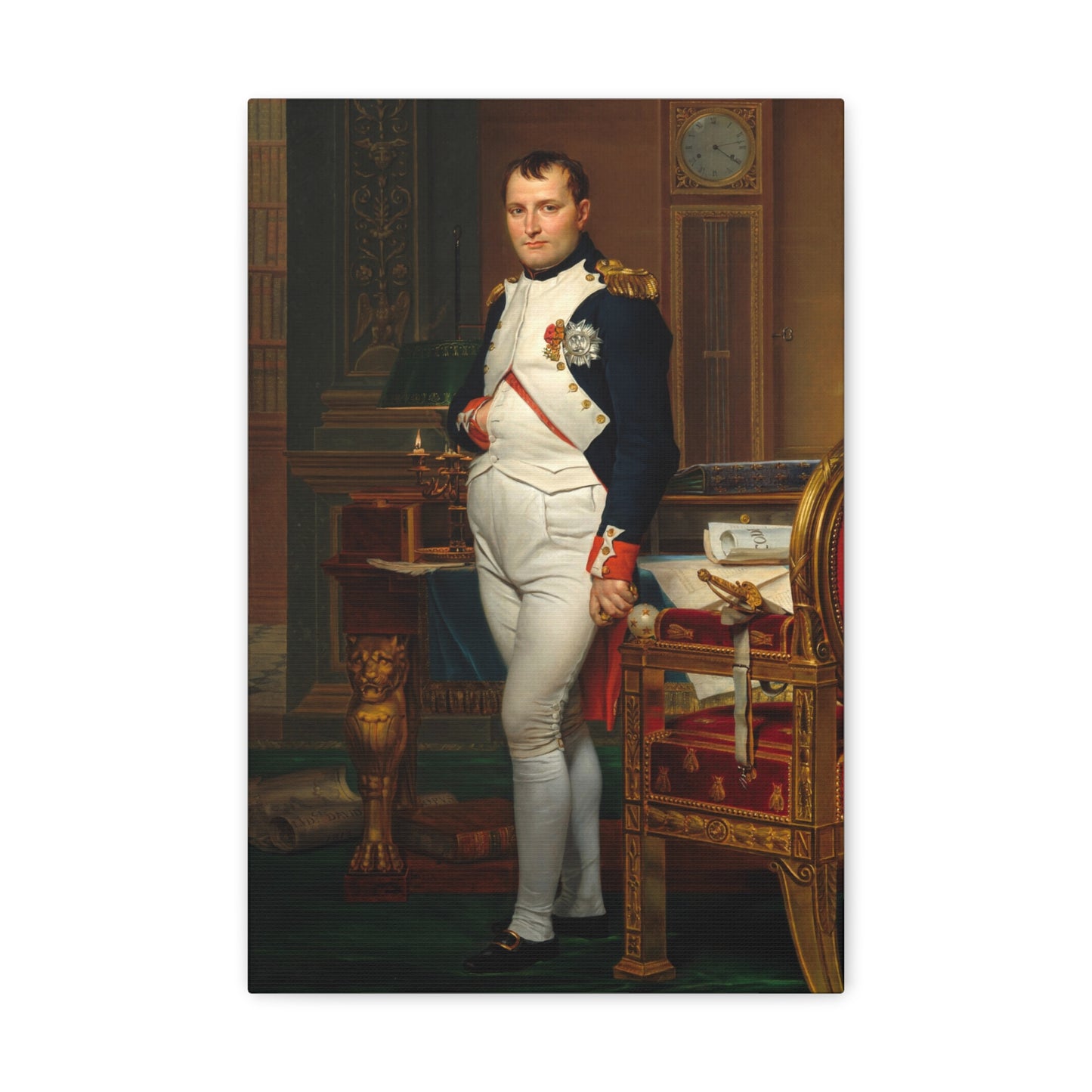 The Emperor Napoleon in His Study at the Tuileries by Jacques-Louis David Canvas Print