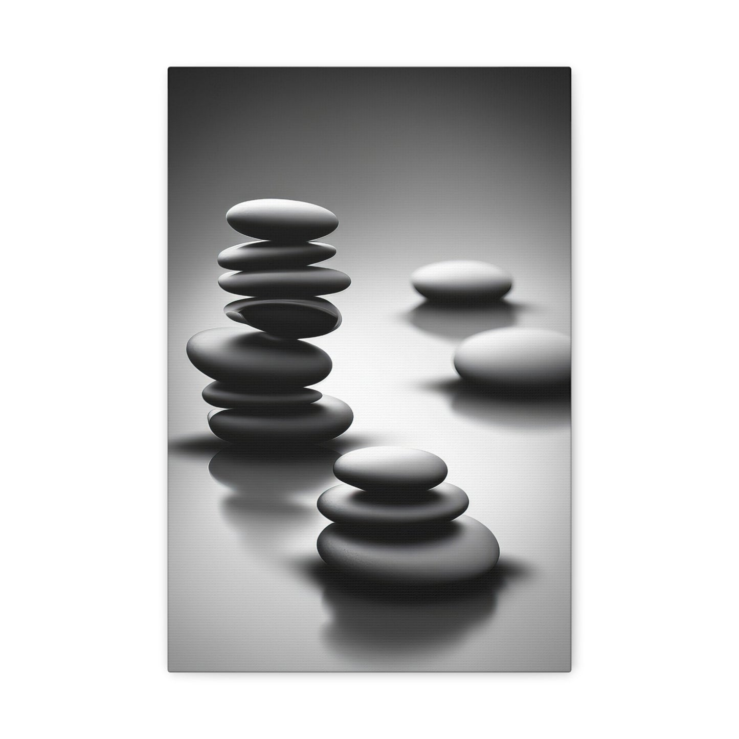 Zen Stones Black and White Photo Canvas Print