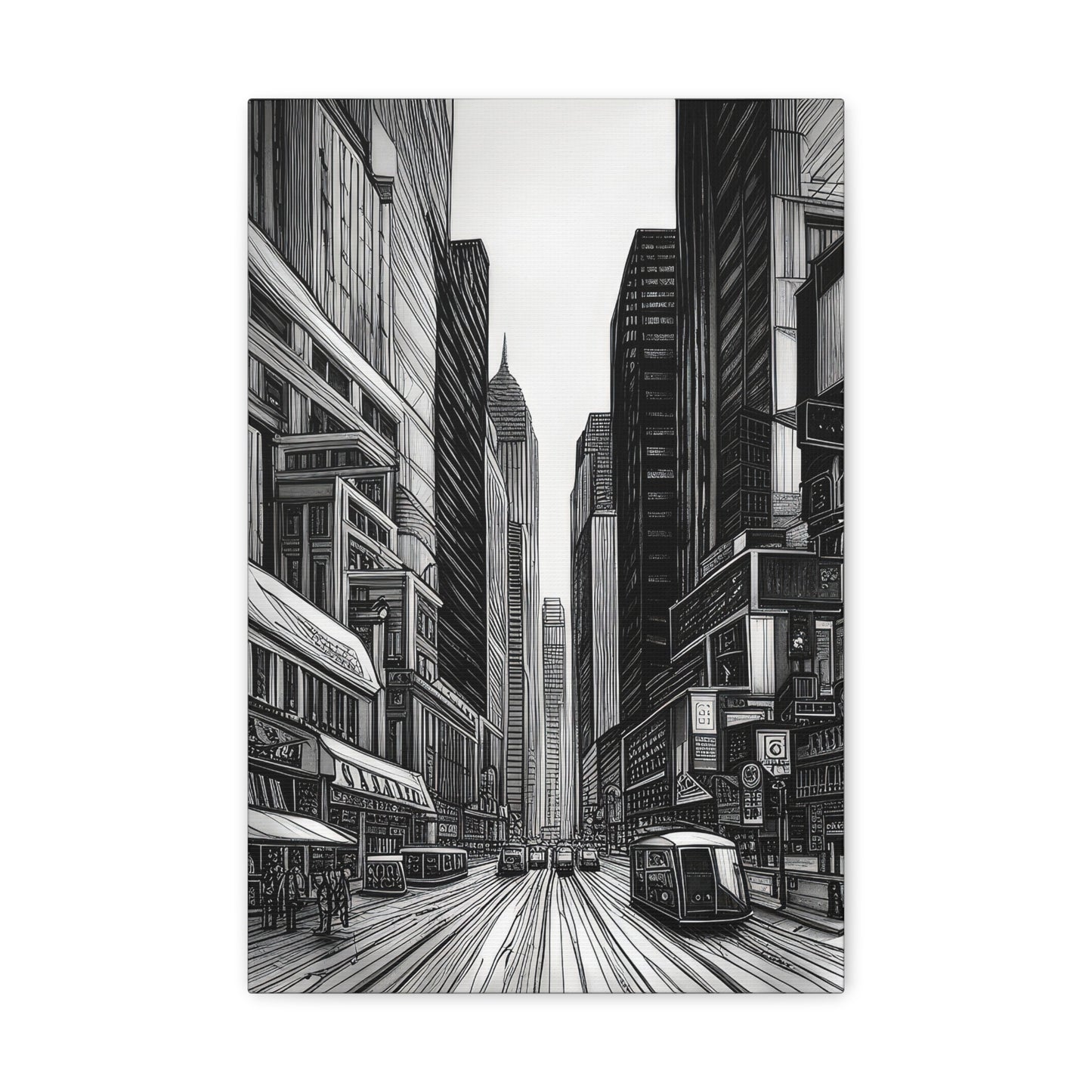 New York City Pen and Ink Drawing Canvas Print