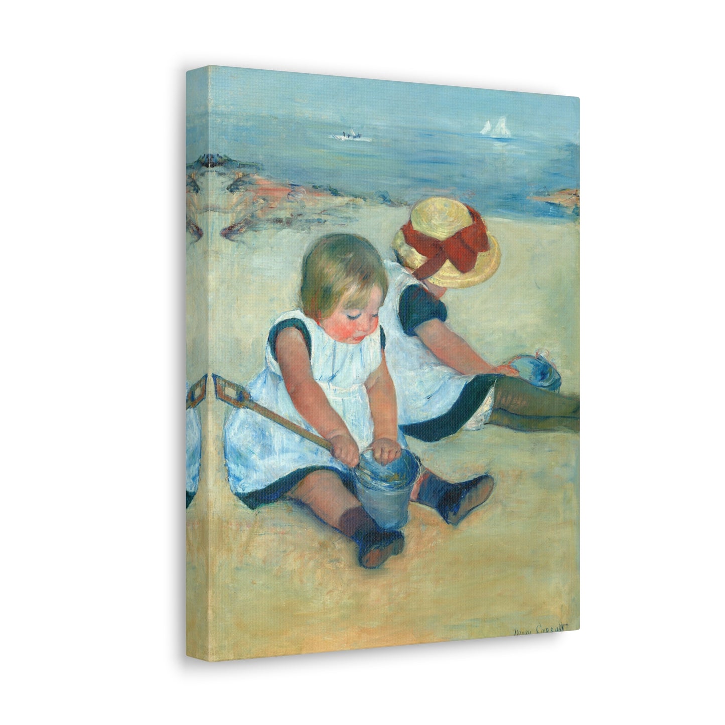 Children Playing on the Beach by Mary Cassatt Canvas Print