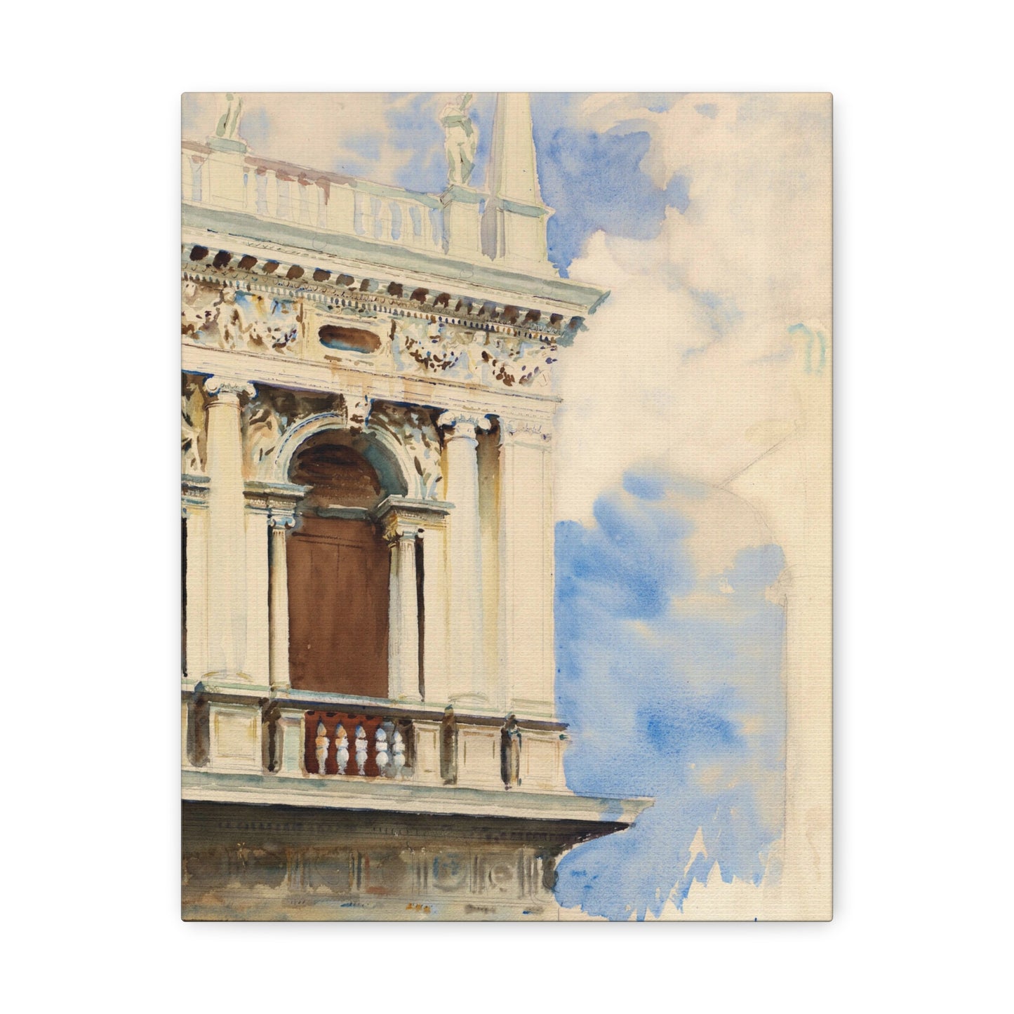 A Corner of the Library in Venice by John Singer Sargent Canvas Print