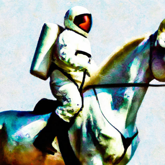 Digital Painting of an Astronaut Riding a Horse Art Print