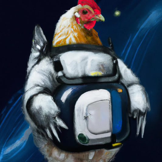 Astronaut Chicken Art Print