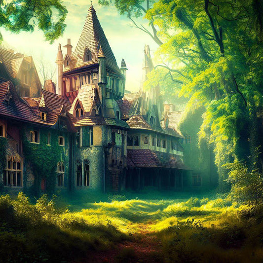 Majestic Old House in The Forest Art Print