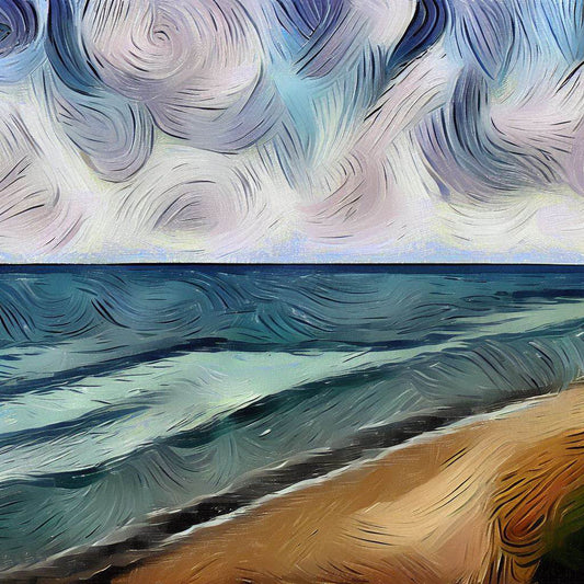 Beachscape Abstract Digital Art Art Print