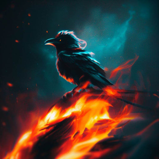 Fiery Mockingbird Digital Art Art Print