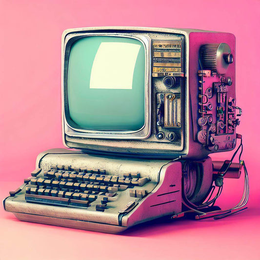 Vintage Computer and Monitor Digital Art II Art Print