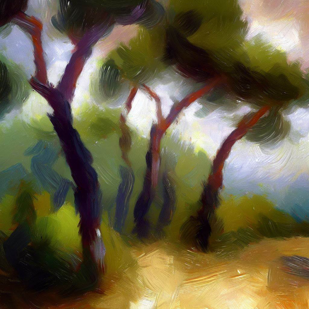 Olive Trees Abstract Digital Painting Art Print