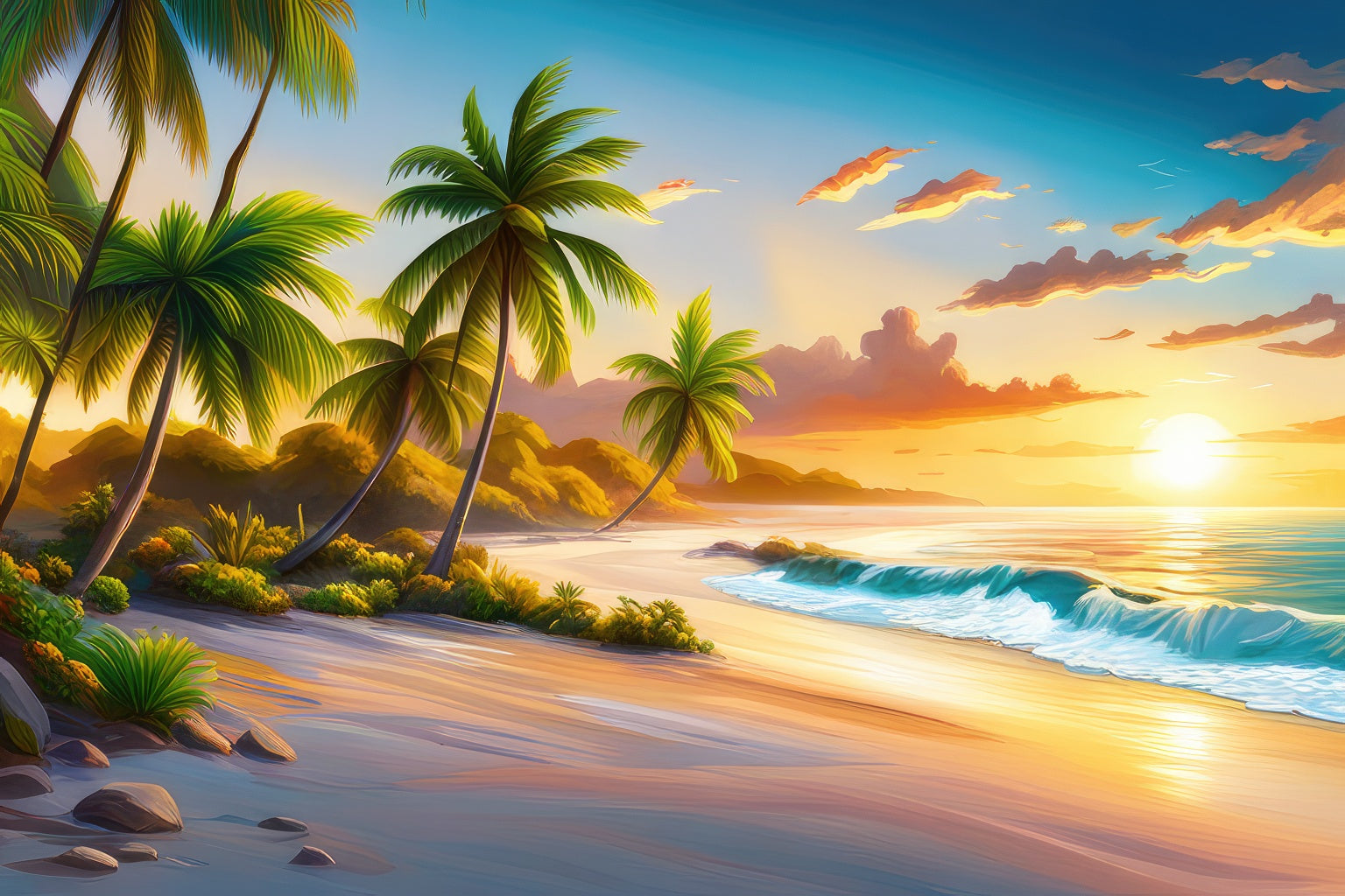 Beach Scene Digital Painting II Art Print – Keep Calm Collection
