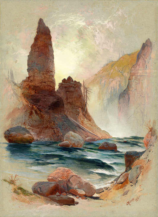 Tower at Tower Falls, Yellowstone by Thomas Moran Art Print