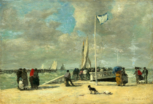 On the Jetty by Eugene Boudin Art Print