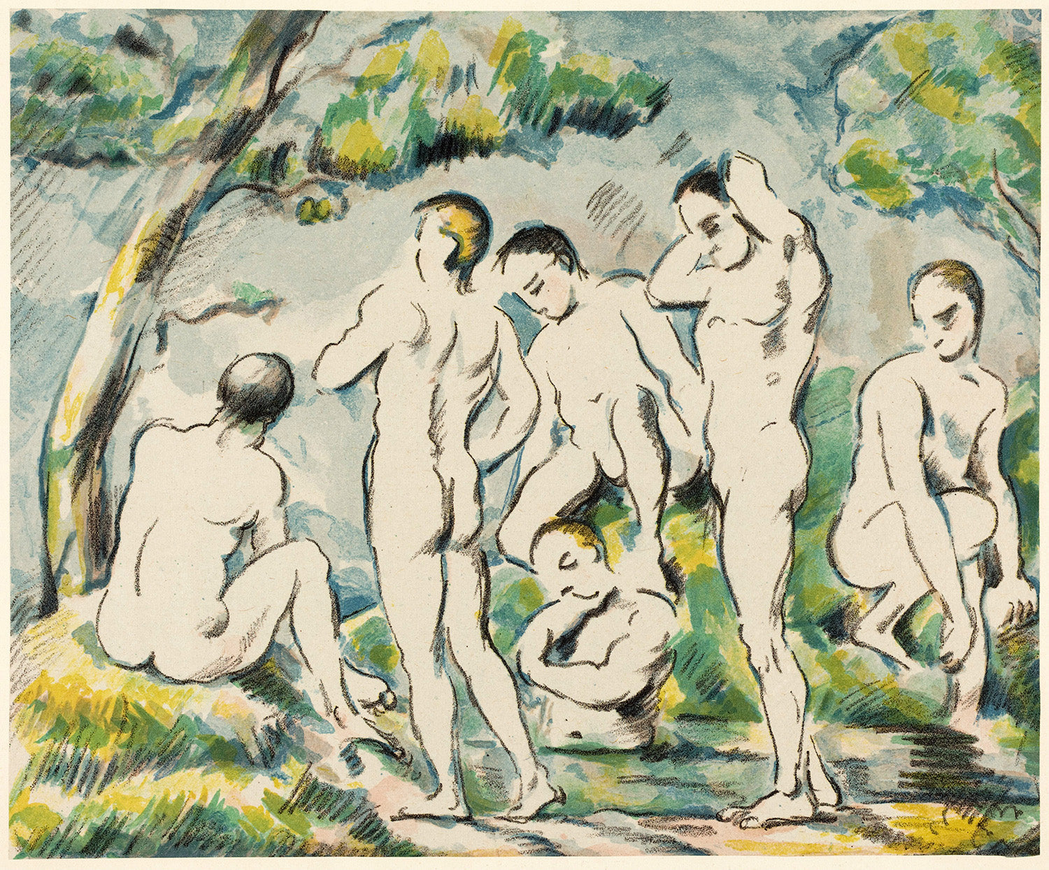 The Bathers (Small Plate) by Paul Cezanne Art Print